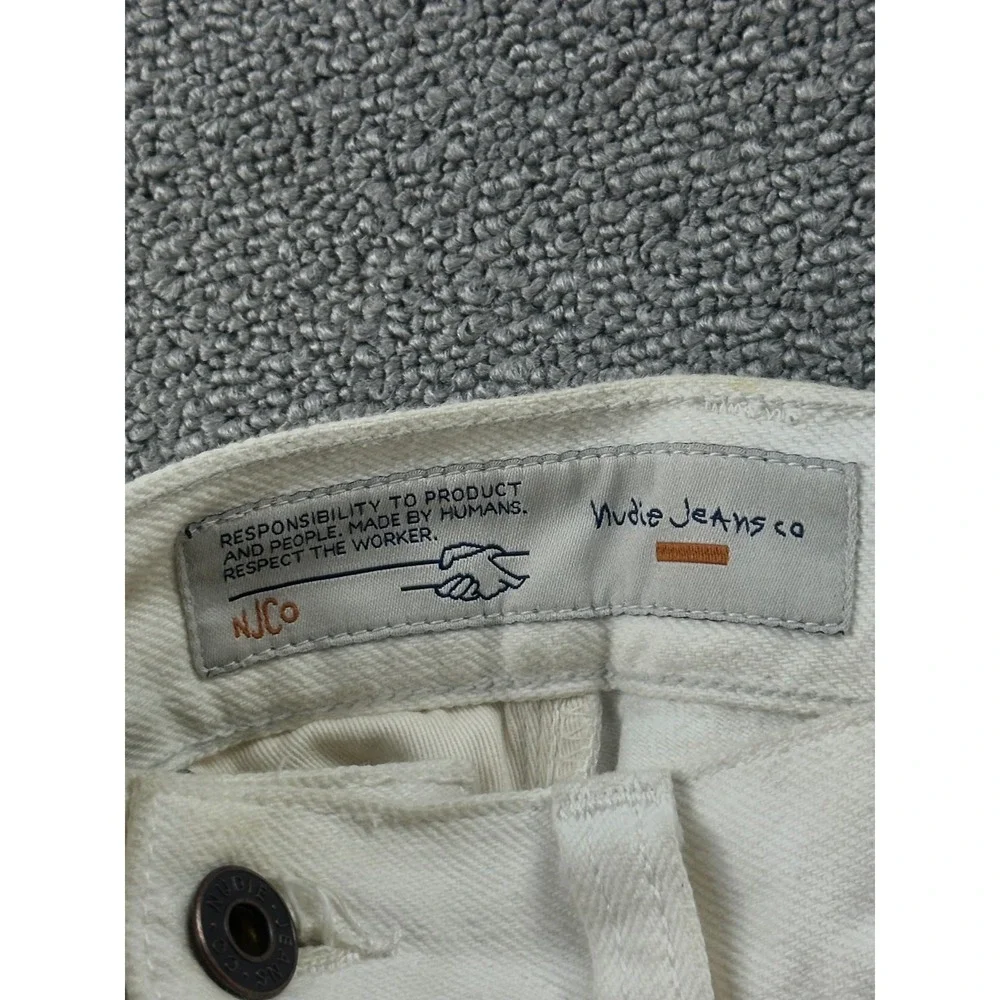 Nudie Jeans‎ Tuff Tony Pants Men W26 L28 White Loose Wide-Leg Heritage Workwear